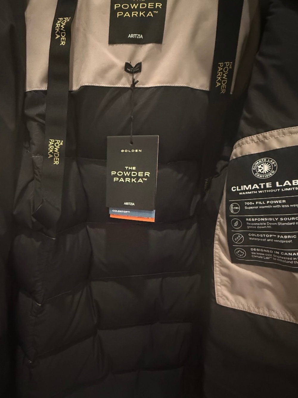 Brand new Aritzia Golden The Powder Parka – Long Puffer Coat